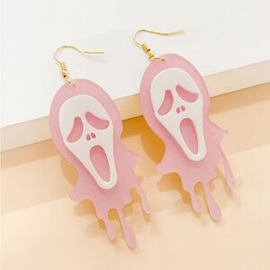 Pink and White Ghost Earrings